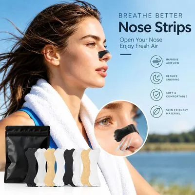 Breathing Nasal Strips (Physical Support, Strong Adhesion)
